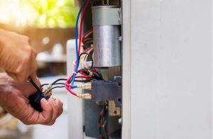 Air conditioning installation at a house in Darien, Illinois