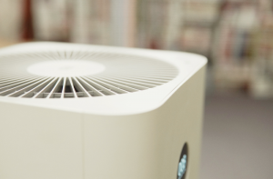 Indoor air filter in a home in Westmont, Illinois