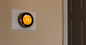 Smart thermostat in a Downers Grove home
